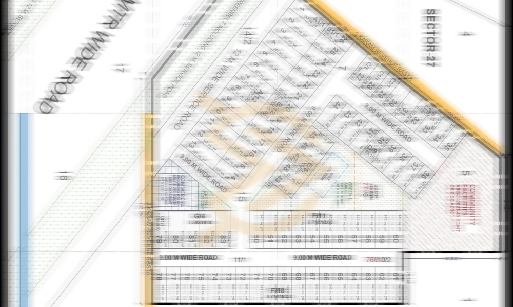 HUDA Affordable Plots Sector 27 Jhajjar Master Plan and Site Layout Map