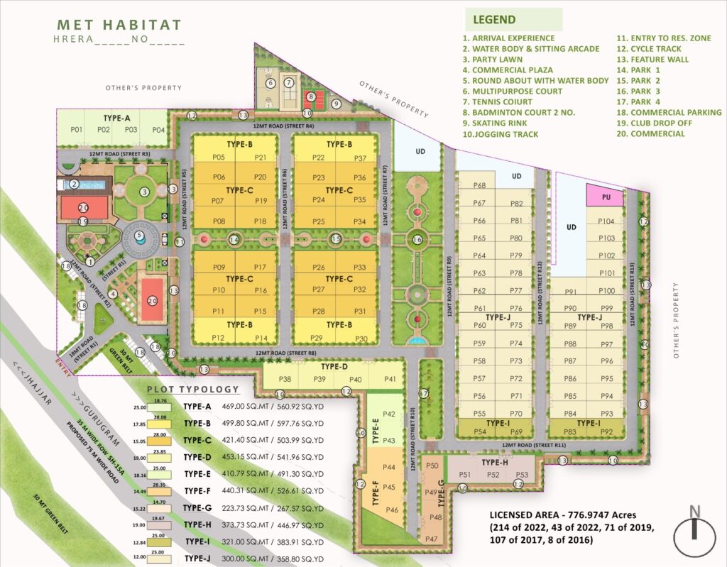 Reliance MET City Plots Site Plan – RERA Approved Residential Plots in Jhajjar Haryana with Master Layout Map